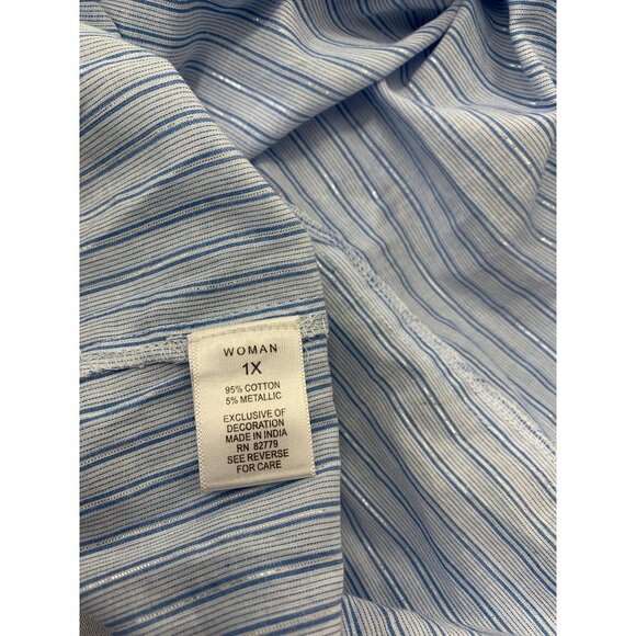 Westport Women's Striped Blue Blouse - Picture 4 of 6